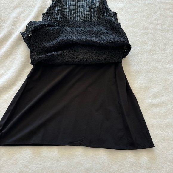 Leon Max Limited Edition Metallic Black Laser Cut Mini Dress Size 2 - Picture 8 of 10